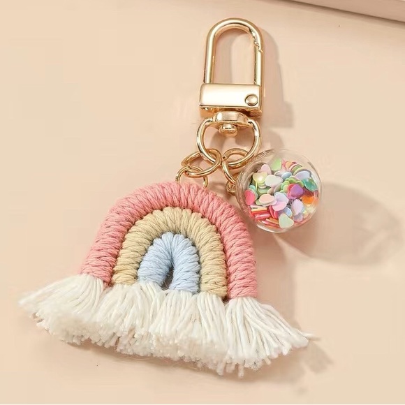 Handbags - NWT-Handwoven Rainbow Purse/Keychain Charm